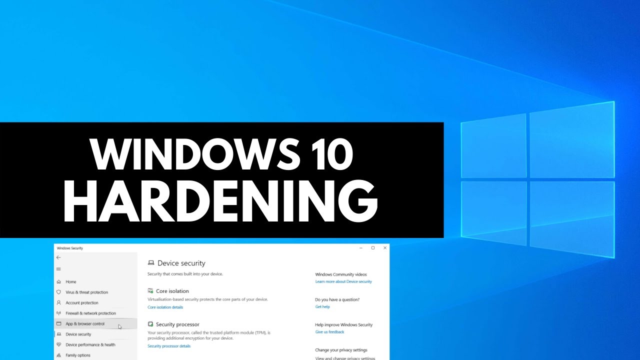 Windows 10 Hardening