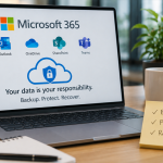 Modern office with Microsoft 365 display